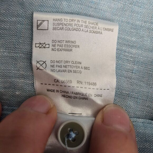 HERITAGE REPORT COLLECTION 100% Linen Shirt Men's XL Light Blue Short Sleeve - Picture 6 of 9